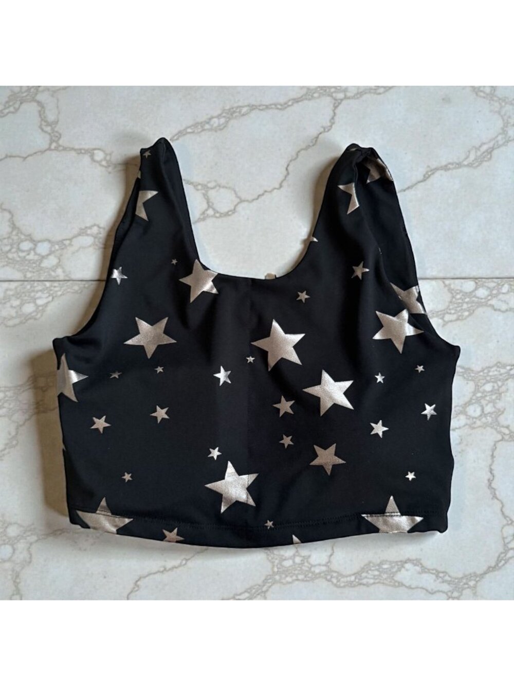 LIVE WELL ACTIVE Black Silver Star Workout Bra Size XS